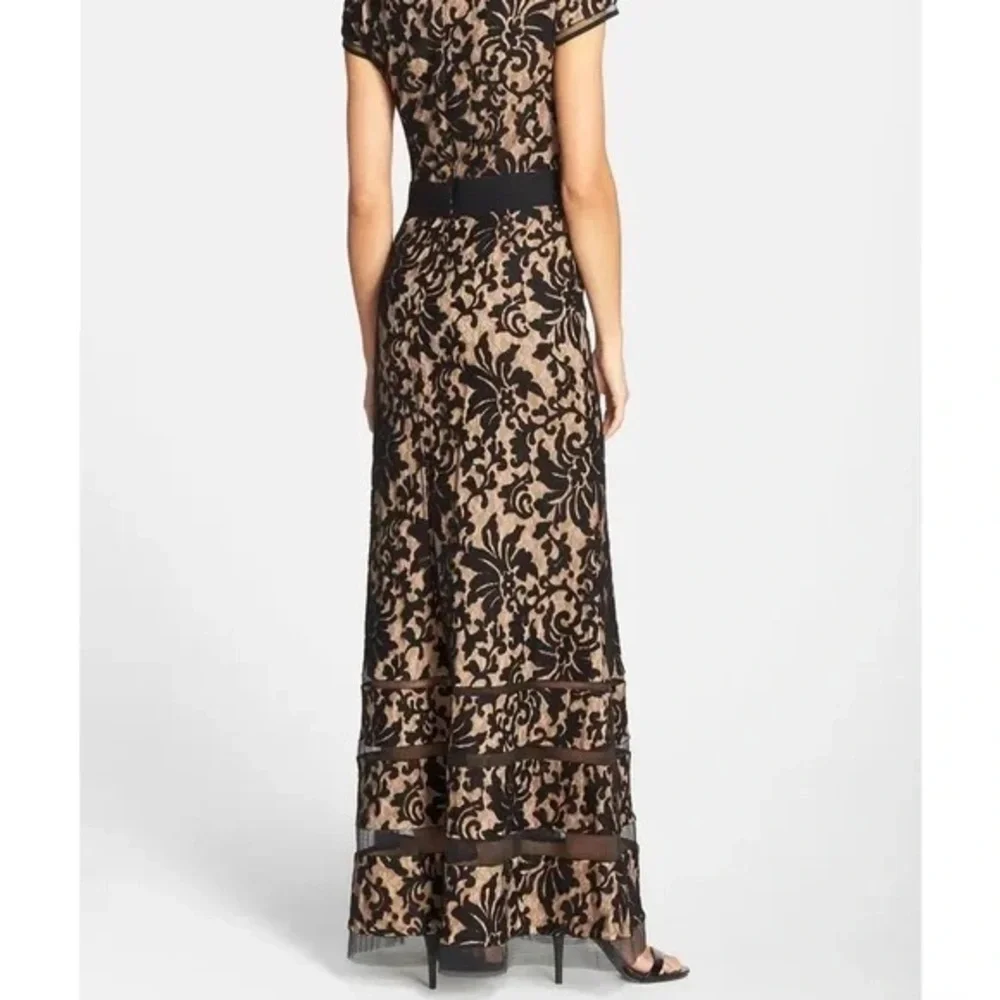 Adam Black and Tan Scoop Neck Flutter Sleeve Maxi Dress - Picture 3 of 4